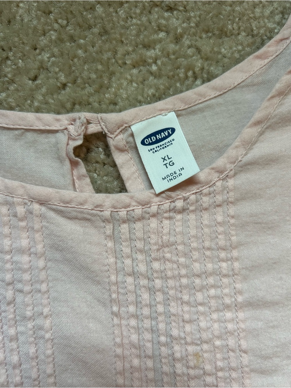 Old Navy Light Pink Pintuck Front Blouse